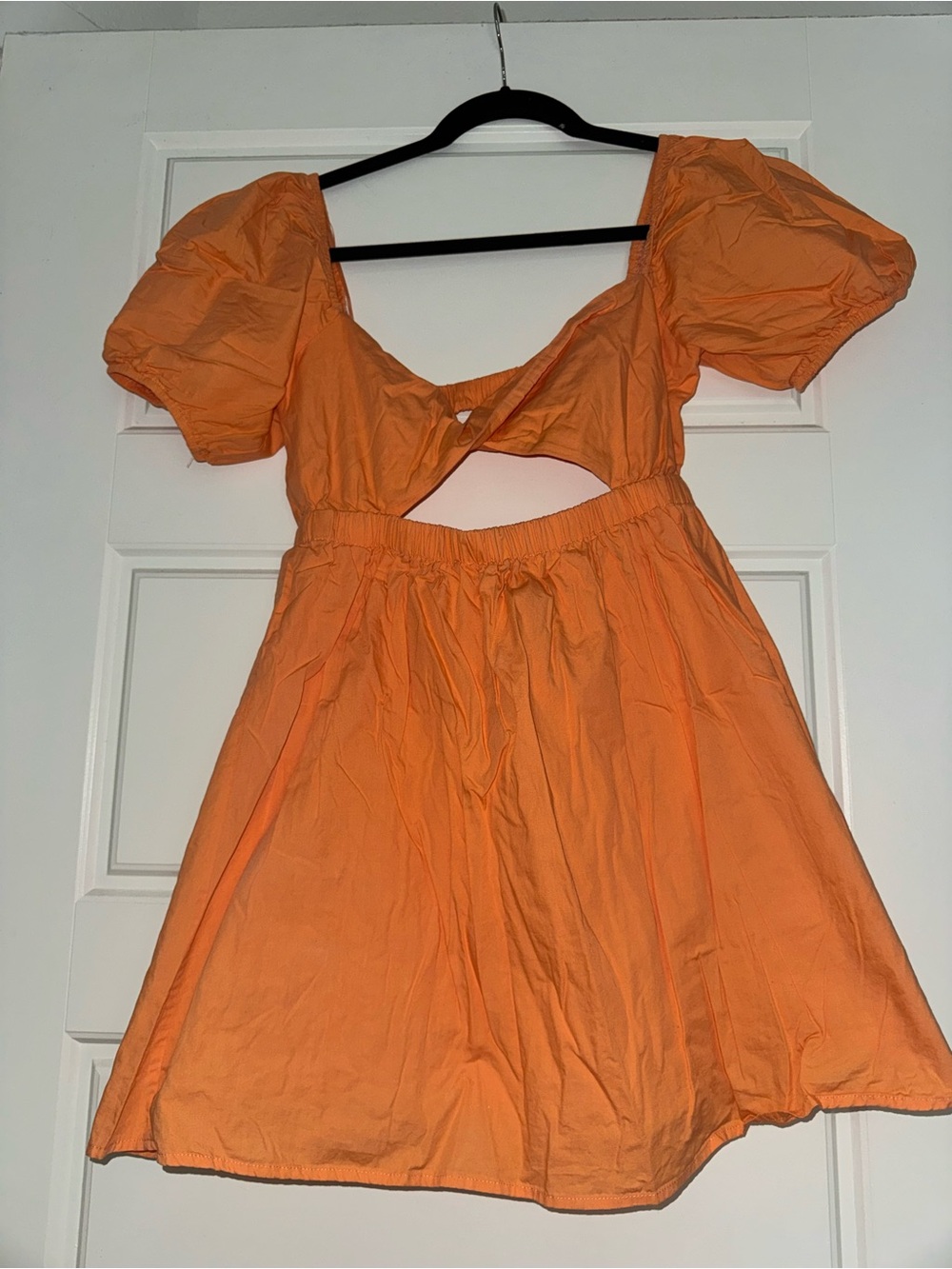 Le Lis Orange Puff-Sleeve Mini Dress